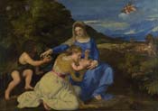 madonna and child with the infant saint john and a female saint or donor